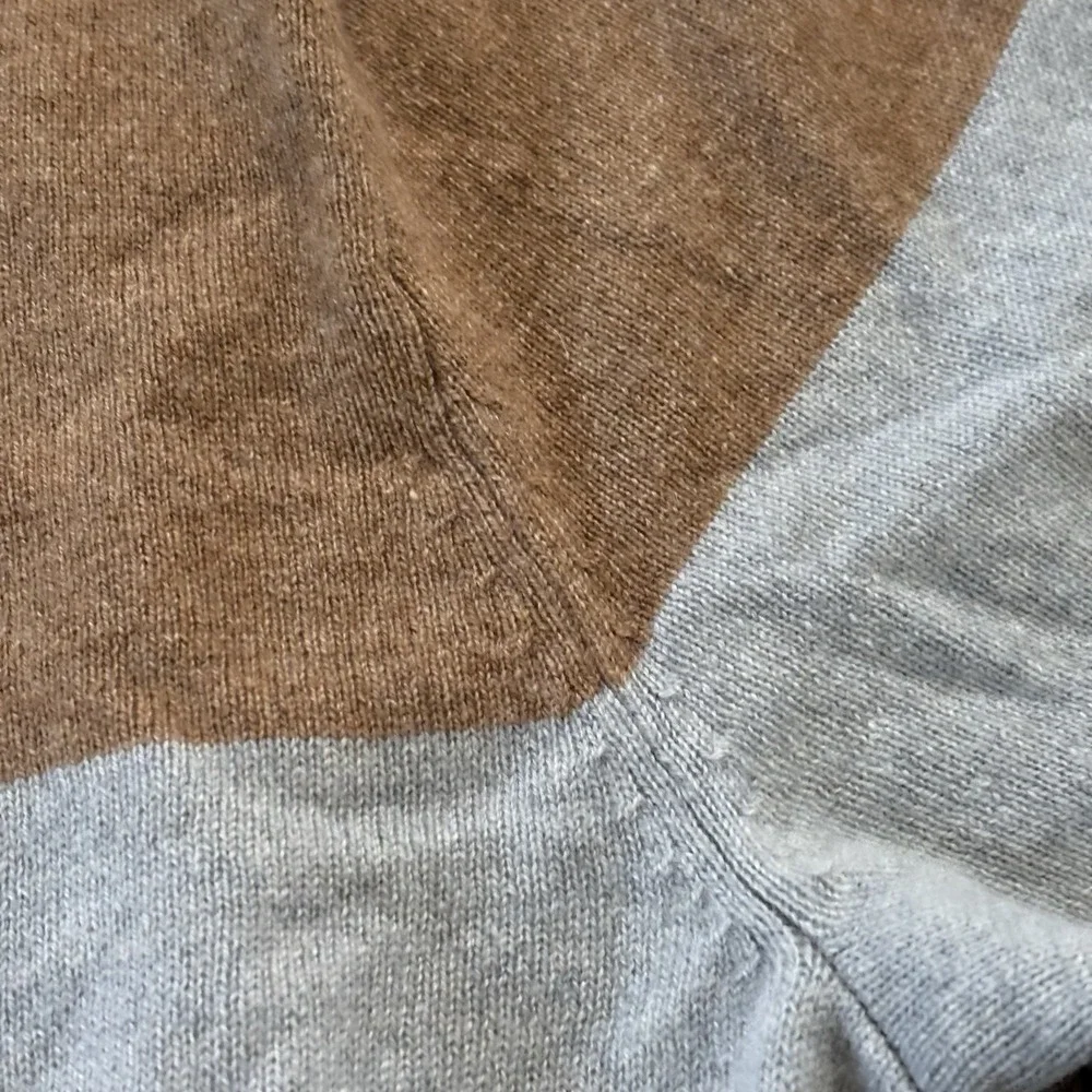 J. Crew Men's L 100% Cashmere Stripe Color block‎ Crew Pullover Sweater